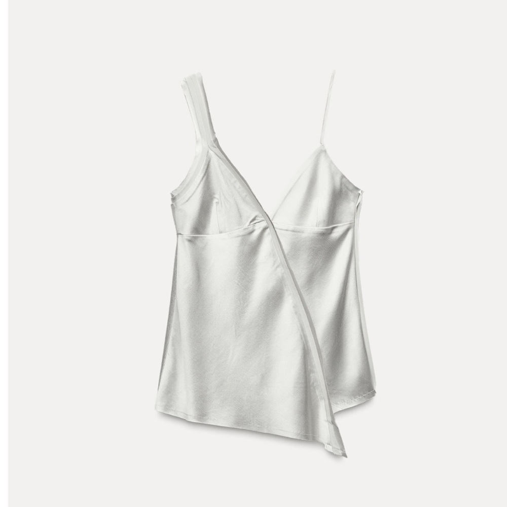 Elegant silver Satin Camisole